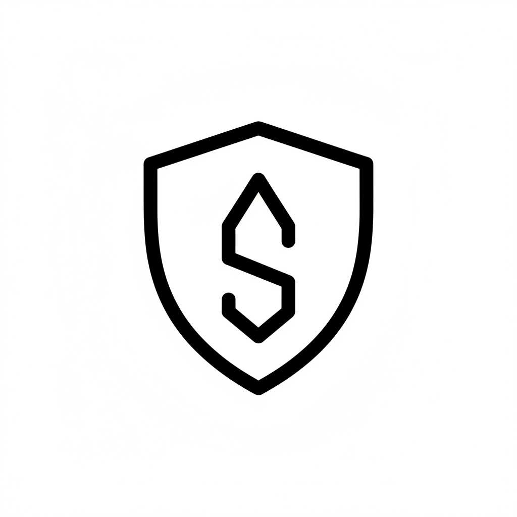 a black and white safety icon 