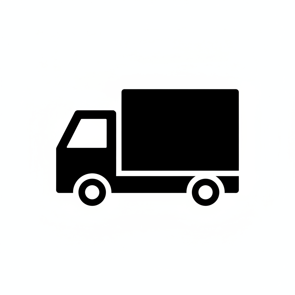 a black icon of a delivery truck 